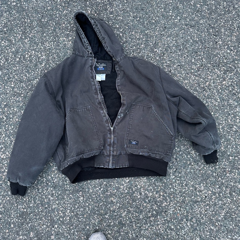 Walls Gray Puffer Jacket Lightweight Water-Resistant